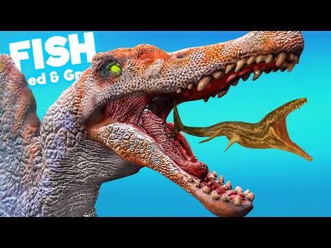 *NEW* SPINOSAURUS vs. PREHISTORIC PROGNATHODON! | Feed & Grow Fish