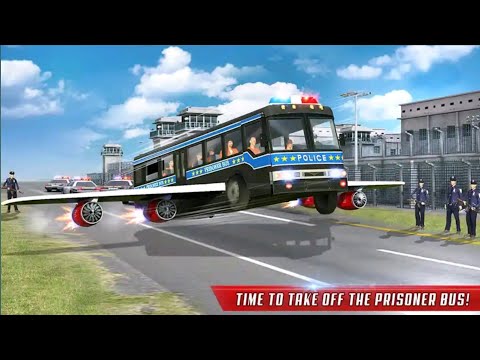 Flying Police Bus Prisoner Transport: Bus Driving Game