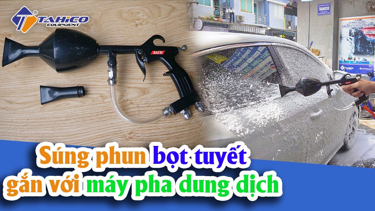 Súng phun bọt tuyết gắn với máy pha dung dịch 19