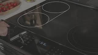 GE Profile Electric Range's Two 8” Sync Burners