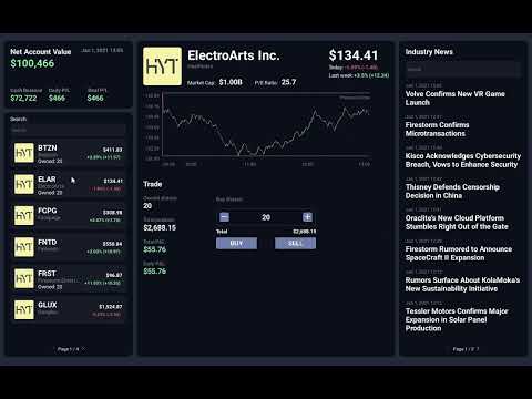 Day Trader Tycoon - early build gameplay display