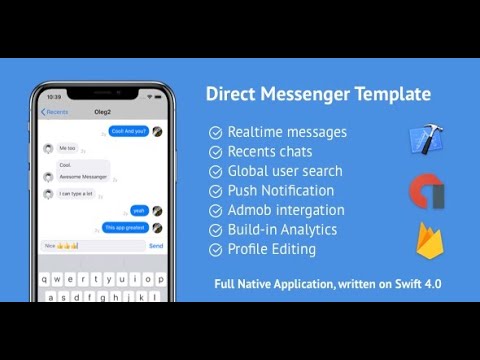 iOS: Direct Messenger Template + Firebase + AdMob