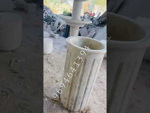 Round pedestal marble wash basin, for home