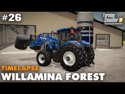 Willamina Forest Timelapse #26 Making Silage Bales & Buying Cows, Farming Simulator 19 Seasons