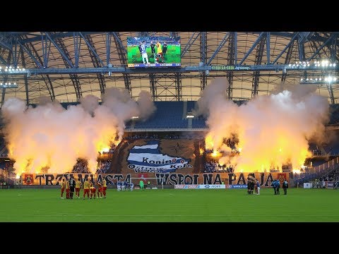 Oprawa "Trzy miasta wspólna pasja" Lech Poznań - Korona Kielce (10.11.2019)