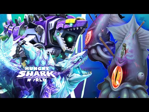 MECHAJIRA & SHIN SHARKJIRA WHO'S BEST IN DEFEATING SQUID BOSS? - Hungry Shark World