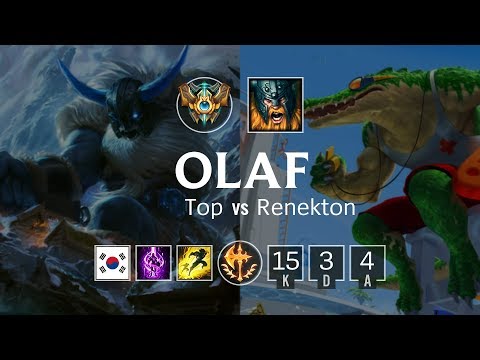 Olaf Top vs Renekton - KR Challenger Patch 8.24