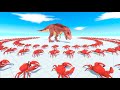 Red Crab Buffet Party - Which Dinosaur Hunted The Most Crabs | Animal Revolt Battle Simulator