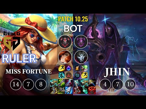 GEN Ruler Miss Fortune vs Jhin Bot - KR Patch 10.25