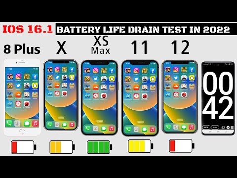 iOS 16.1 Battery Life DRAIN Test iPhone 12 vs 11 vs XS Max vs X vs 8 Plus | iOS 16.1 BATTERY🔥