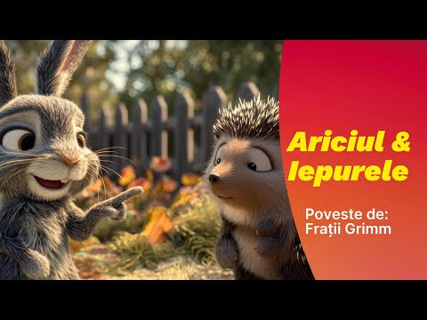 Poveste cu animale: Ariciul și Iepurele de Frații Grimm . Poveste de seară pentru copii 