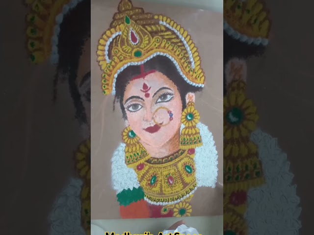 Portrait rangoli design for pooja mohatadevi goddess by madhur - video 2