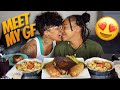 STEAK AND SEAFOOD MACARONI MUKBANG WITH MY GIRLFRIEND