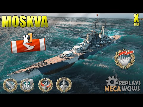 Cruiser Moskva 7 Kills AWESOME Solo Warrior | World of  Warships