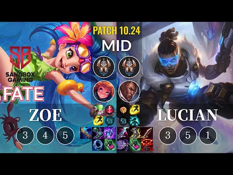 SB FATE Zoe vs Lucian Mid - KR Patch 10.24