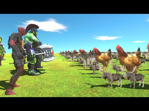 Which Superhero Can Beat 100 Animals - Animal Revolt Battle Simulator