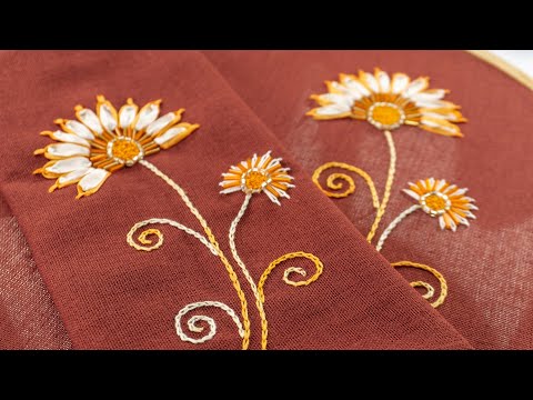 Floral Art on Linen Fabric: Silk Ribbon Embroidery by HandiWorks