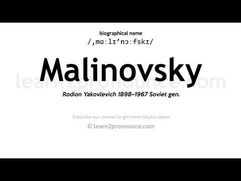 Pronunciation of Malinovsky | Definition of Malinovsky