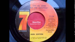 ann sexton - it&#39;s all over but the shouting
