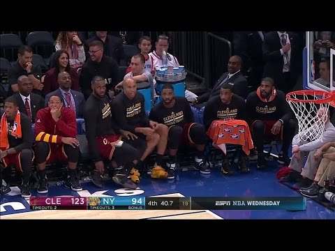 Cavaliers Doing Bottle Flip During Game vs. Knicks | Dec. 7 2016