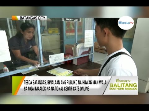 Balitang Southern Tagalog: TESDA Certificate