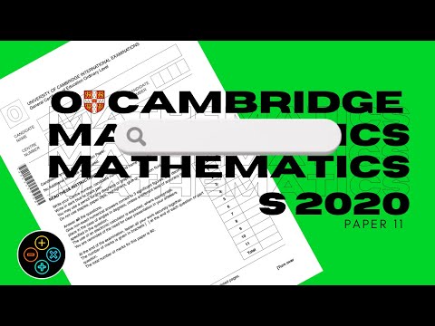 O Level Add Math May June 2020 Paper 11 4037/11