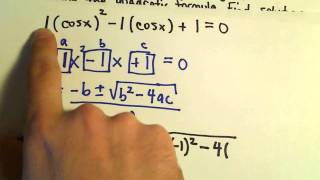 Solving Trigonometric Equations Using the Quadratic Formula - Example 1