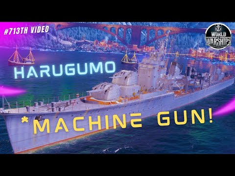 World of Warships HARUGUMO Gameplay - Japanese Gunboat Destroyer - MACHINE GUN! #gaming