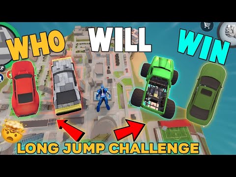 Who will win car long jump challenge test in rope Hero vice town