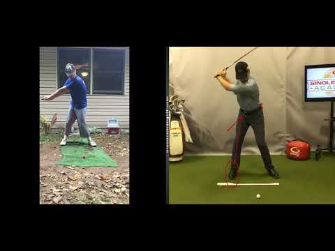 Season 1, Lesson 3 - Fixing my grip and left food.  Moe Norman does not approve of my arm structure