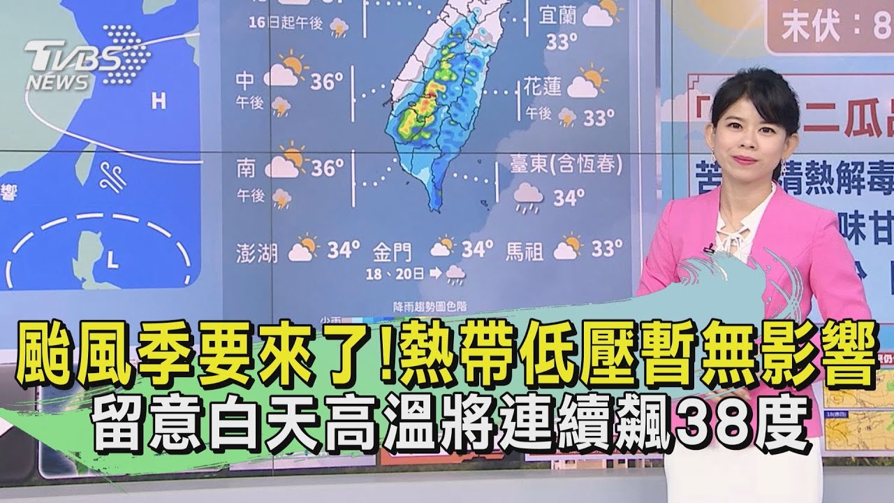 天氣/颱風季要來了!熱帶低壓暫無影響 留意白天高溫將連續飆38度