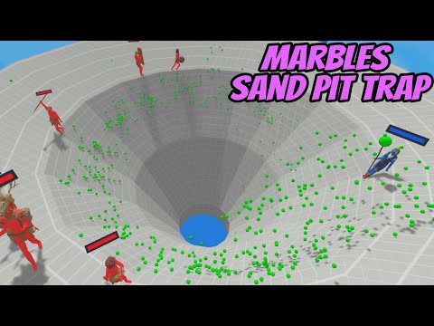 🔮Million Marbles Sand Pit Trap in Slide simulation Map - Totally Accurate Battle Simulator TABS
