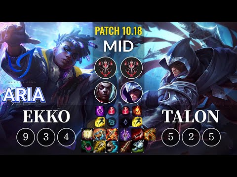 CGA Aria Ekko vs Talon Mid - KR Patch 10.18