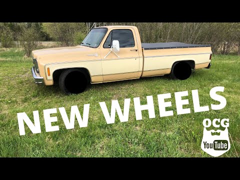 NEW 18 INCH TORQ THRUST 2 AMERICAN RACING WHEELS ON MY 1977 CHEVY C10