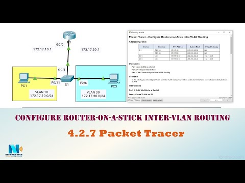 4.2.7 Packet Tracer - Configure Router on a Stick Inter VLAN Routing (عربي)