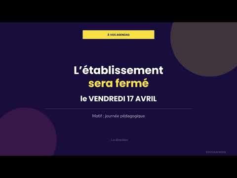 Boucle info établissement EDUCASCREEN