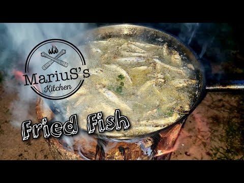 Șprot Prăjit pe Buștean (Night) - Fried Sprat Cooked on Fire Log - Cooking in the Village Ep.13 - 4K