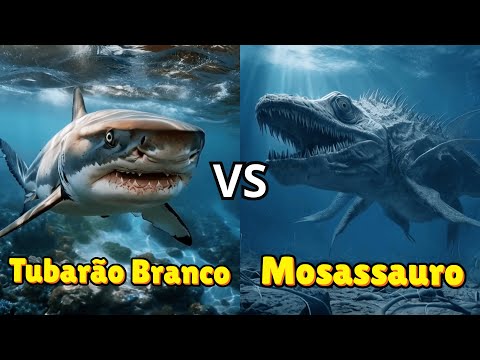 Tubarão Branco vs Kraken vs Mosassauro e Diversos Animais Aquáticos - BATALHA ÉPICA