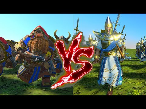 Bugman's Rangers VS Lothern Sea Guard (Shields). Total War Warhammer 3