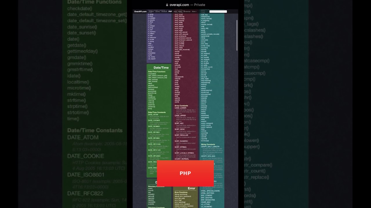 OverAPI.com - Collecting All Cheat Sheets