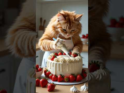 cat wearing cake