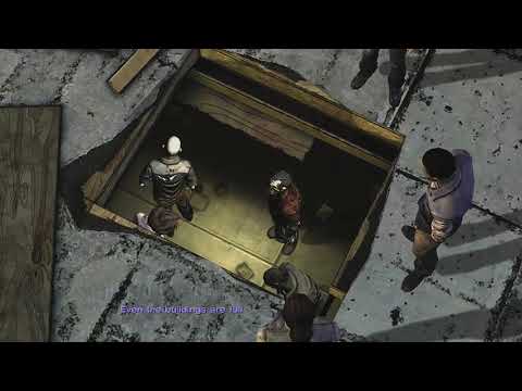 Lee pushing through a herd of walkers