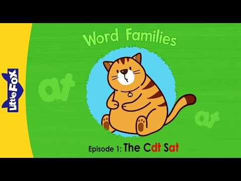 Word Family _at | Word Families 1 | The Cat Sat | Phonics | Little Fox | Animated Stories for Kids