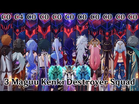 Top Strongest AOE DPS Team to EASILY Beat 3 Maguu Kenki on Spiral Abyss 3.6 Floor 12 |Genshin Impact