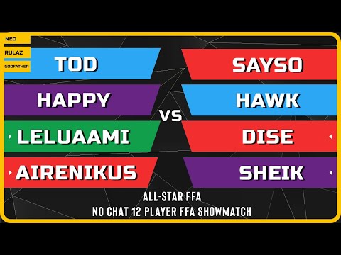 WC3 - 12 Player No Chat FFA Showmatch - All-Star FFA