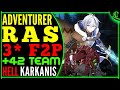 Adventurer Ras Hell Executioner Karkanis 42 3 F2P Team Epic Seven Raid Epic 7 Labyrinth E7