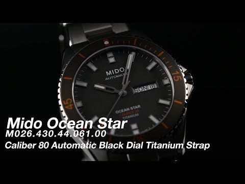 MIDO Ocean Star M026.430.44.061.00 Caliber 80 Automatic Anthracite Dial Titanium Strap-1