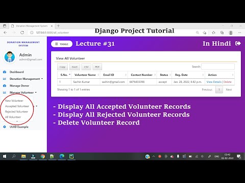 31 Python Django Project || Donation Management System || Hindi