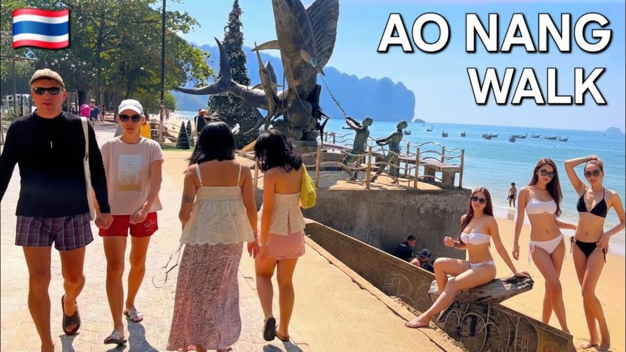 Immersive street-level walking tour through Krabi, Thailand, showcasing authentic urban landscapes, local architecture, and the vibrant atmosphere of the city's neighborhoods