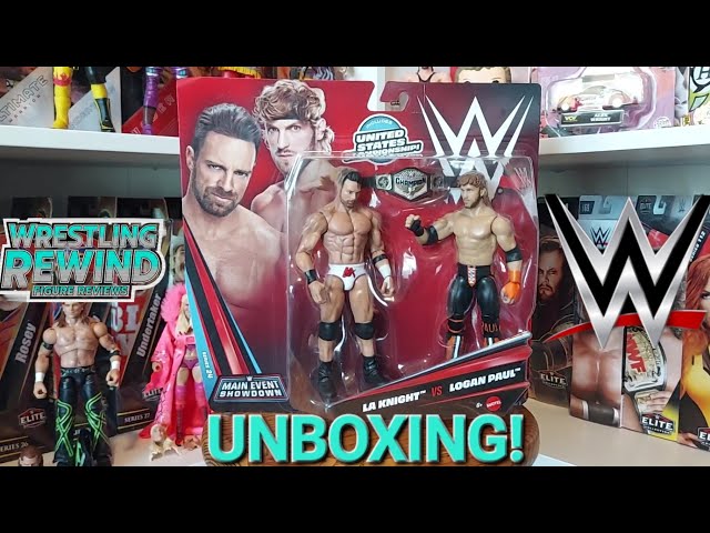 Vídeo relacionado con Mattel WWE Main Event Showdown Series24 LA Knight y Logan Paul, Conjunto de 2 Figuras de acción coleccionables de 15,24cm, JHJ55